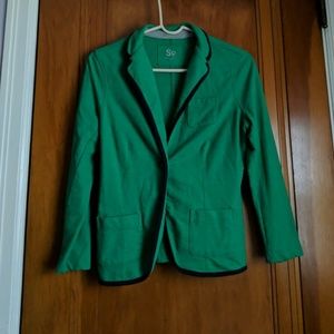 Green cotton blazer